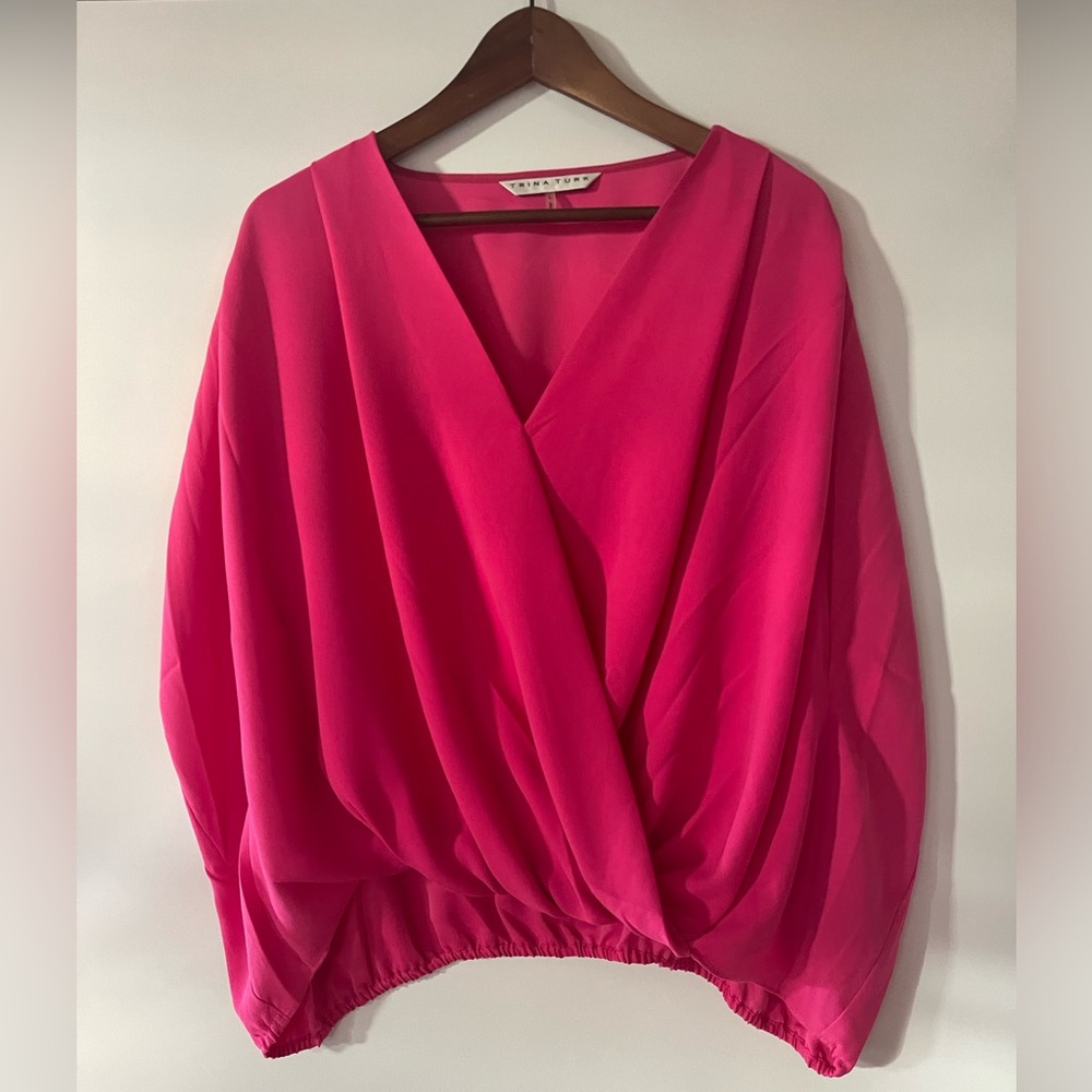 Trina Turk draped sleeveless top, Trina pink, size